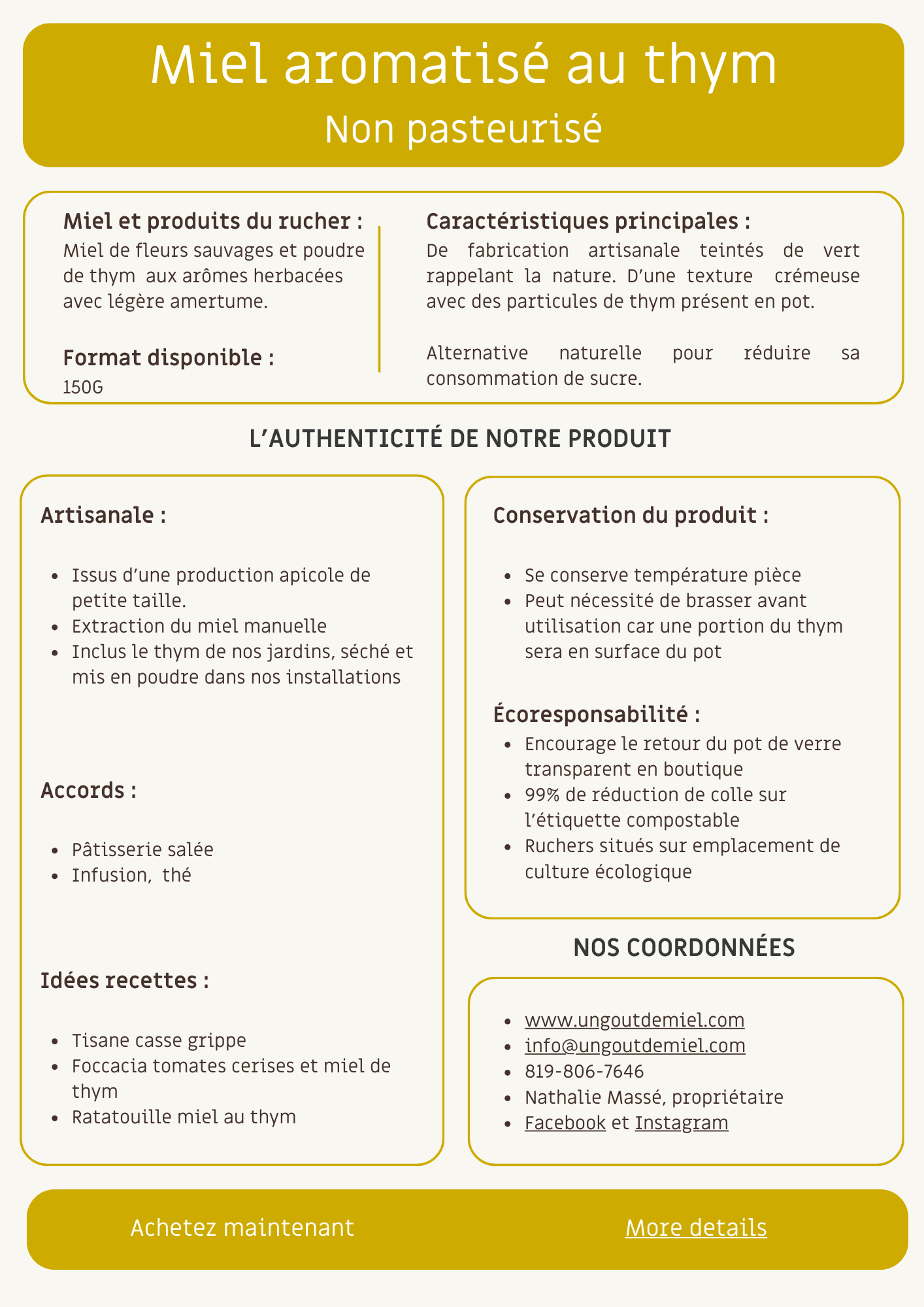 MIEL AROMATISÉ AU THYM