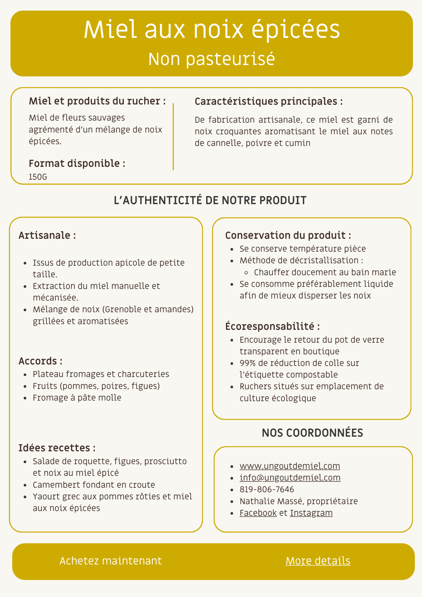MIEL AUX NOIX ÉPICÉES