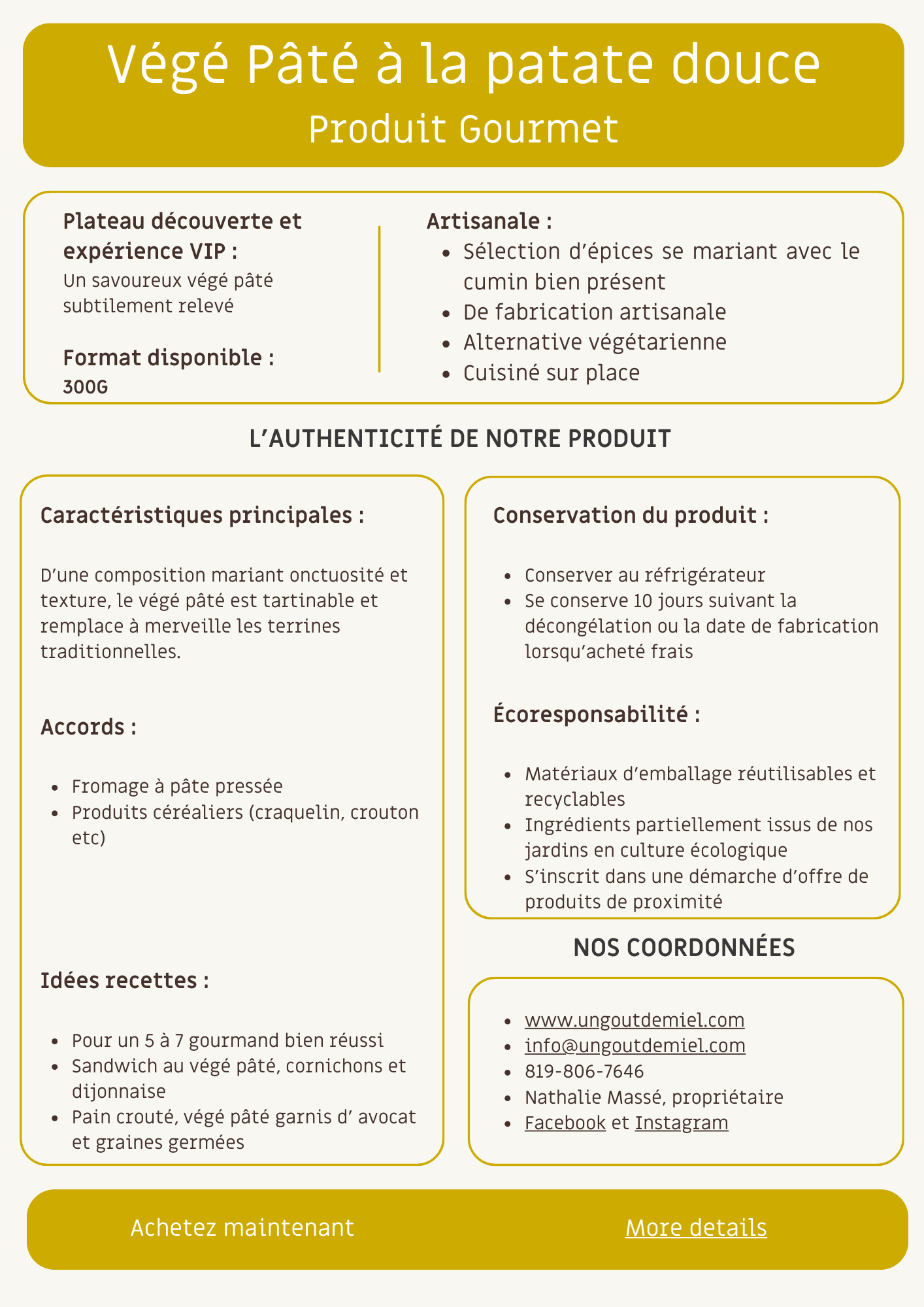 VÉGÉ PÂTÉ AUX PATATES DOUCES