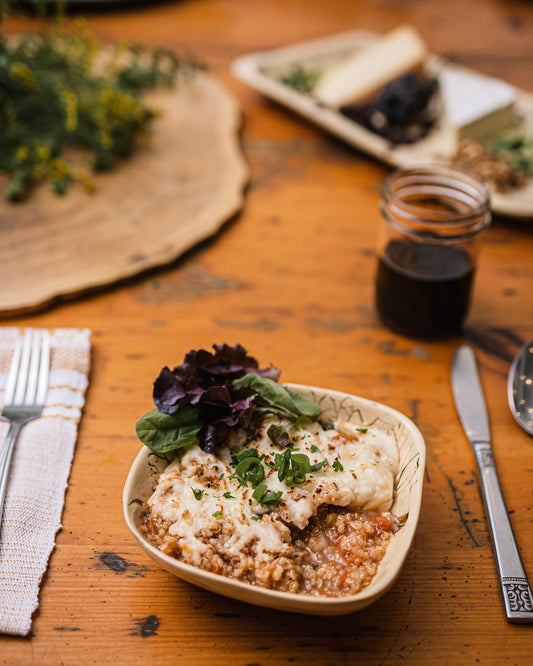 GRATIN DE QUINOA AUX CHAMPIGNONS